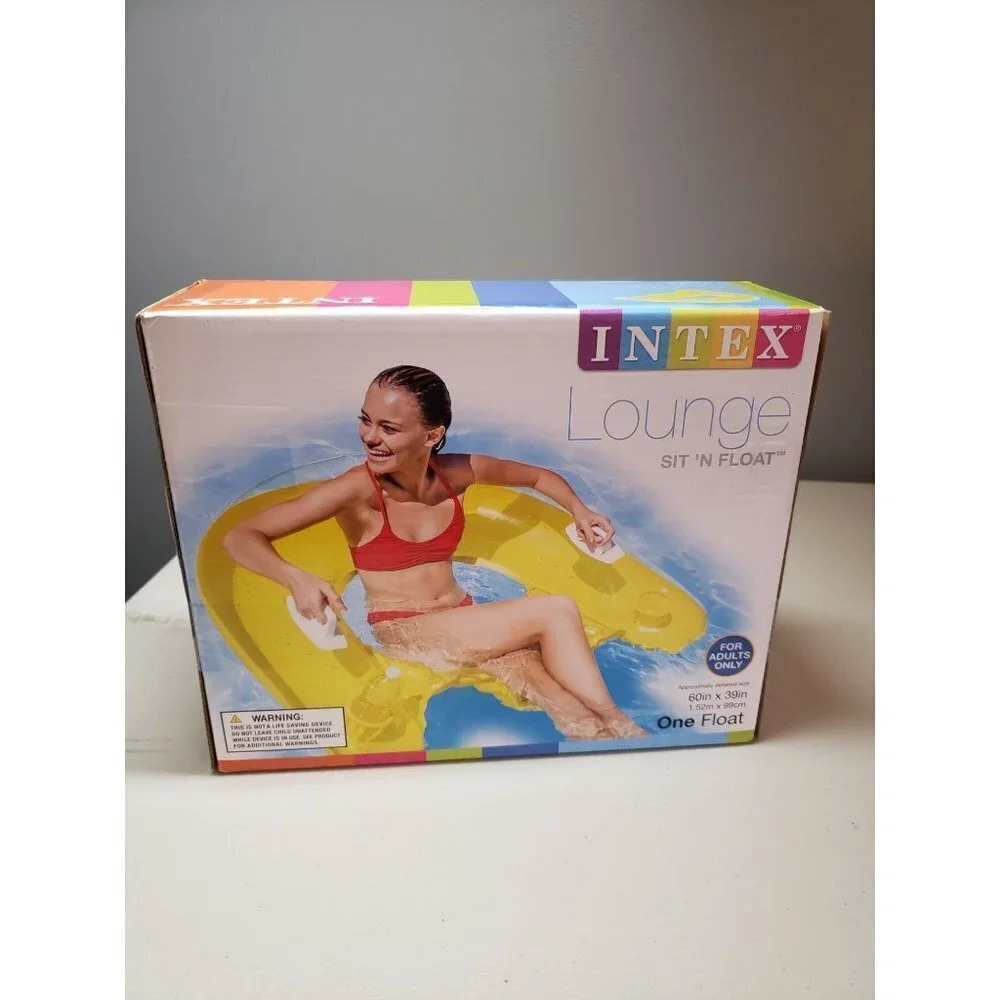 Intex Sit N Float Inflatable Lounge 60" x 39", 1 Pack.